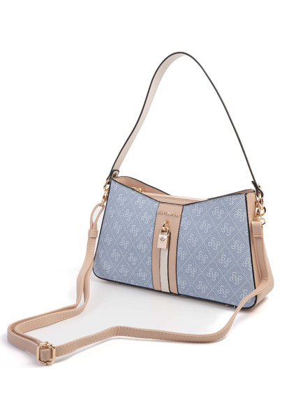 Kadın Çapraz Çanta 1102-46719 Sılver Polo Çapraz Bayan Çantası M178 Mavi-Mat Ten-Kemik indirimleri