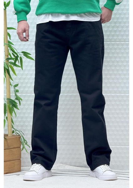 Erkek Beli Lastikli Rahat Kullanım Baggy Kot Pantolon