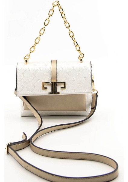 Kadın Çapraz Çanta 1148-45031 Sılver Polo Çapraz Bayan Çantası M178 Bej-Mat Kum