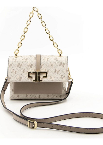 Kadın Çapraz Çanta 1148-45031 Sılver Polo Çapraz Bayan Çantası M178 Bej-Mat Kum