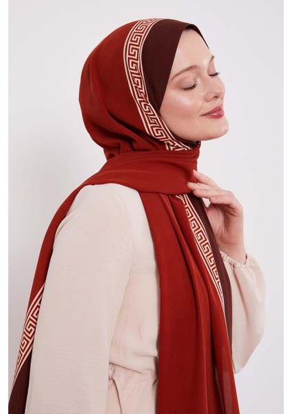 Bordo Labirent Desen Medine Ipeği Şal fiyatları