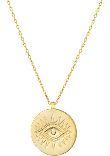 Mavi Mineli Evil Eye Madalyon Kolye fiyatları