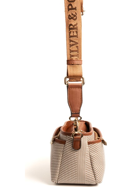 Kadın Çapraz Çanta 1184-46751 Sılver Polo Çapraz Bayan Çantası M132 Bej-Mat Taba modelleri