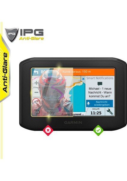 Garmin Zumo 396 Lmt-S 4.3" Için Ipg Anti-Glare Parlama Önleyici Mat Ekran Koruyucu