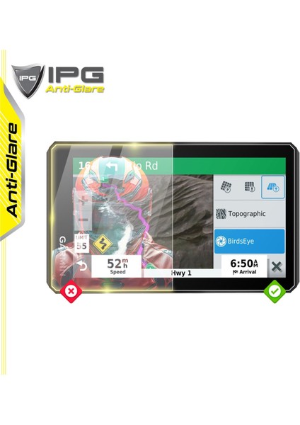Garmin Zumo Xt 5.5" Için Ipg Anti-Glare Parlama Önleyici Mat Ekran Koruyucu