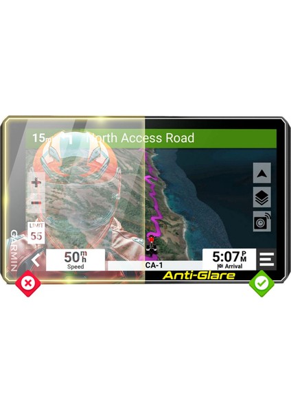 Garmin Zumo Xt2 6" Için Ipg Anti-Glare Parlama Önleyici Mat Ekran Koruyucu