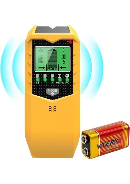 Powermaster PM-26593 Profesyonel 5in1 LCD Ekranlı Çok Fonksiyonlu Saplama Bulucu Duvar Dedektörü