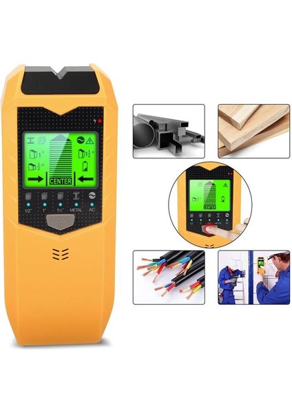 Powermaster PM-26593 Profesyonel 5in1 LCD Ekranlı Çok Fonksiyonlu Saplama Bulucu Duvar Dedektörü