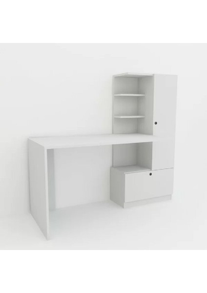 %100 Mdf Çalışma Masası, Bilgisayar Masası, Kitaplıklı Çalışma Masası, Beyaz Ders Çalışma Masası