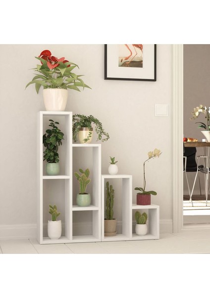 Saksılık Çiçeklik, Dekoratif Saksı Standı, %100 Mdf Saksılık, Mutfak Banyo Rafı