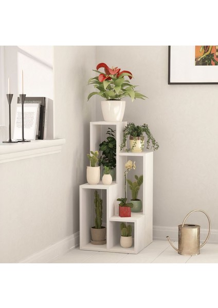 Saksılık Çiçeklik, Dekoratif Saksı Standı, %100 Mdf Saksılık, Mutfak Banyo Rafı