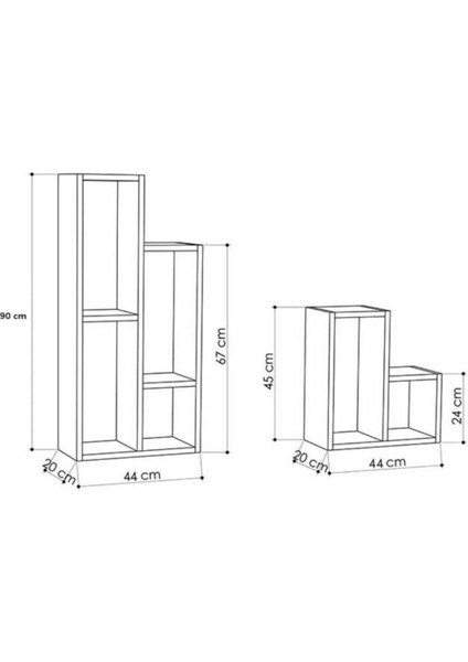 Saksılık Çiçeklik, Dekoratif Saksı Standı, %100 Mdf Saksılık, Mutfak Banyo Rafı