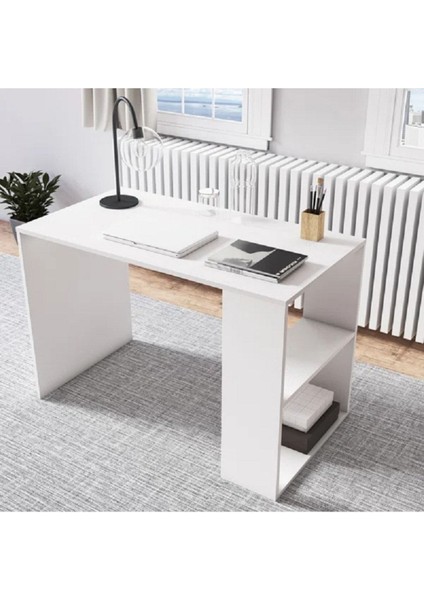 Beyaz Çalışma Masası, Kitaplıklı Çalışma Masası, Ofis Çalışma Masası, Ders Çalışma Masası