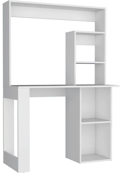 %100 Mdf Çalışma Masası, Bilgisayar Masası, Kitaplıklı Çalışma Masası, Beyaz Ders Çalışma Masası