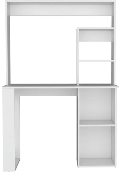 %100 Mdf Çalışma Masası, Bilgisayar Masası, Kitaplıklı Çalışma Masası, Beyaz Ders Çalışma Masası