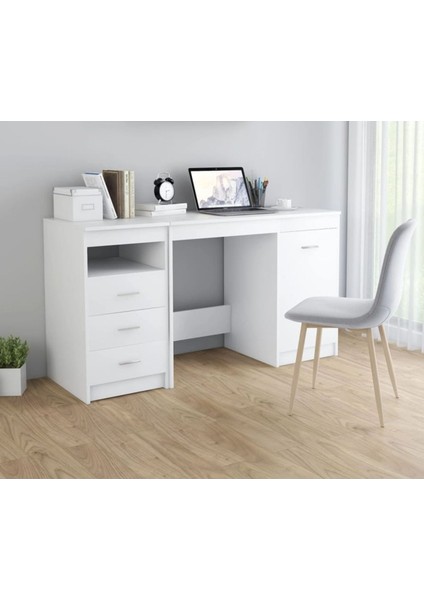 %100 Mdf Çalışma Masası, Bilgisayar Masası, Kitaplıklı Çalışma Masası, Beyaz Ders Çalışma Masası