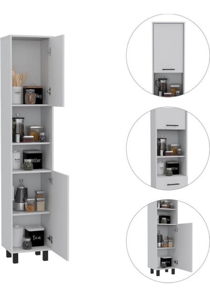 Mdf Mutfak Dolabı, Beyaz Mutfak Dolabı, Çok Amaçlı Dolap, Mutfak Kiler Erzak Dolabı, Banyo Dolabı