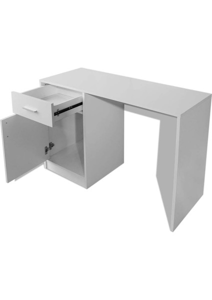 %100 Mdf Çalışma Masası, Bilgisayar Masası, Kitaplıklı Çalışma Masası, Beyaz Ders Çalışma Masası