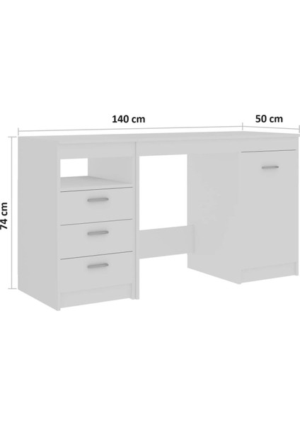 %100 Mdf Çalışma Masası, Bilgisayar Masası, Kitaplıklı Çalışma Masası, Beyaz Ders Çalışma Masası