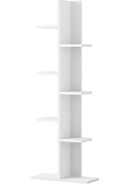 Saksılık Çiçeklik, Dekoratif Saksı Standı, 4 Katlı Raf, %100 Mdf, Kitaplık, Mutfak Banyo Rafı