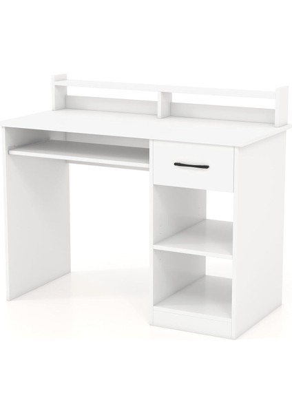 %100 Mdf Çalışma Masası, Bilgisayar Masası, Kitaplıklı Çalışma Masası, Beyaz Ders Çalışma Masası