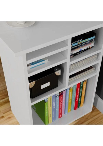 Beyaz Çalışma Masası, Kitaplıklı Çalışma Masası, Ofis Çalışma Masası, Ders Çalışma Masası - CM67