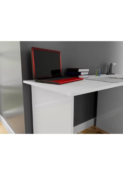 Beyaz Çalışma Masası, Kitaplıklı Çalışma Masası, Ofis Çalışma Masası, Ders Çalışma Masası - CM67