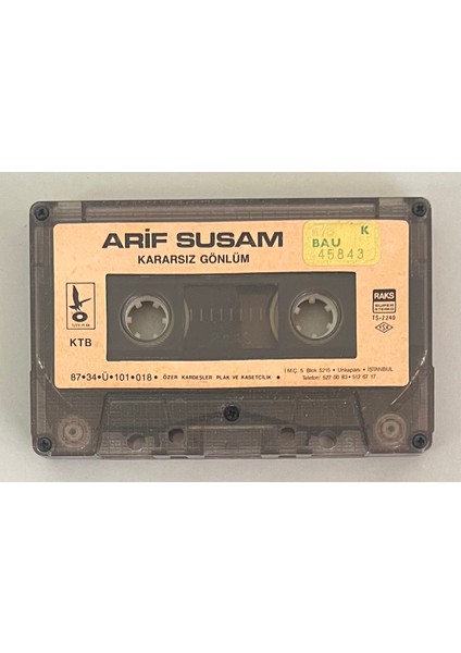 Arif Susam Kararsız Gönlüm Kaset (Kartonet Yoktur Sadece Kasettir Dönem Kağıt Baskı Kaset)