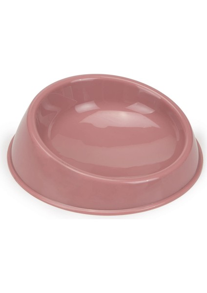 Kedi Mama Kabı, Plastik, Gül Kurusu 15CM Sptgl