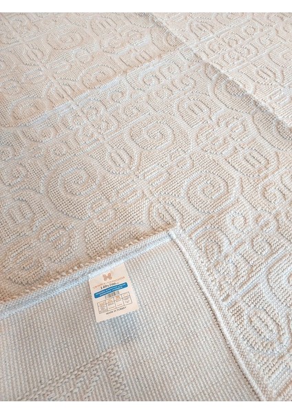 Pamuklu Bukle Lüks Kilim (140X200)-SPIRAL Düz Krem fiyatları
