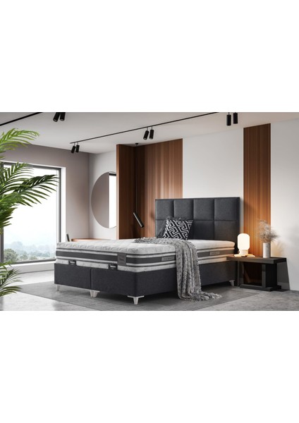 Milano Ortopedik Antialerjik 30CM 150*200 Yatak-Baza-Başlık Seti