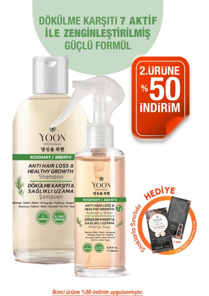 Hızlı Saç Uzaması, Dökülme Kaşıtı, 7 Aktifli Biberiyeli Saç Bakım Suyu 200 ml + Biberiyeli Şampuan 400 ml