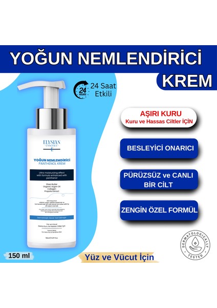 Yoğun Nemlendirici Panthenol Yüz ve Vücut Kremi 150 ml