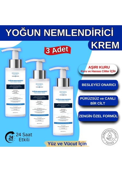 Yoğun Nemlendirici Panthenol Yüz ve Vücut Kremi 3'lü Set
