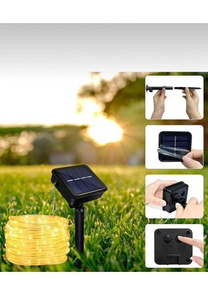 Güneş Enerjili LED Aydınlatma - Güneş Enerjili Bahçe Aydınlatma - Solar Güneş Enerjili Hortum Kaplamalı Gün Işığı LED Aydınlatma 10 mt fiyatları