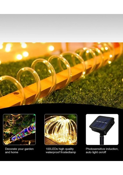 Güneş Enerjili LED Aydınlatma - Güneş Enerjili Bahçe Aydınlatma - Solar Güneş Enerjili Hortum Kaplamalı Gün Işığı LED Aydınlatma 10 mt modelleri