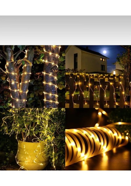 Güneş Enerjili LED Aydınlatma - Güneş Enerjili Bahçe Aydınlatma - Solar Güneş Enerjili Hortum Kaplamalı Gün Işığı LED Aydınlatma 10 mt