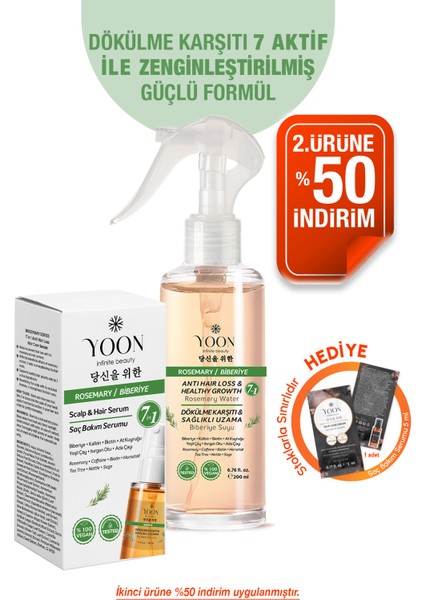 Hızlı Saç Uzatan, Saç Dölüme Karşıtı, 7 Aktifli Biberiyeli Saç Serumu 50 ml - Bakım Suyu 200 ml