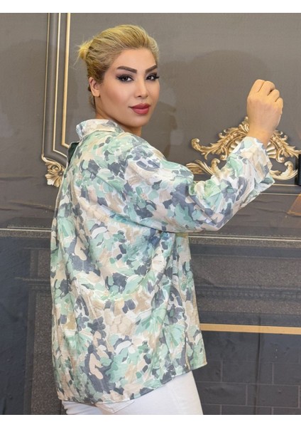 Gömlek Pamuklu Viskon Erkek Yaka Uzun Kollu Desenli Standart Beden Tek Cepli Günlük Çok Renkli fırsatları
