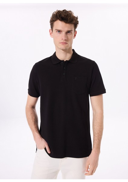 Siyah Erkek Cepli Polo T-Shirt