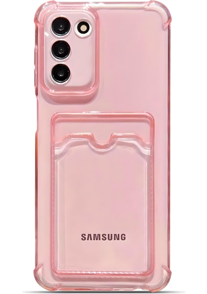 Samsung Galaxy S22 Plus Uyumlu Kamera Korumalı Kartlıklı Köşeleri Airbag Tasarımlı Darbe Önleyici Şeffaf Silikon Kılıf