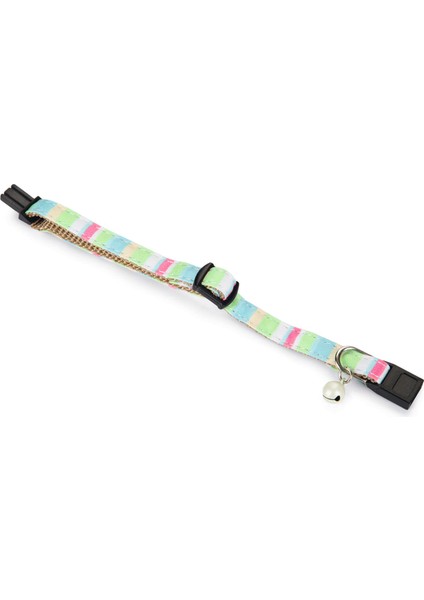 Yavru Kedi Boyun Tasması, Zilli, Yeşil, 16-32 cm
