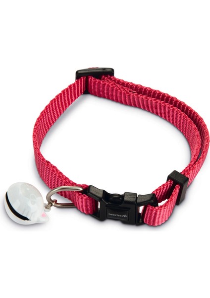 Kedi Boyun Tasması, Zilli, Pembe, 20-30 cm
