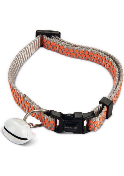 Kedi Boyun Tasması, Zilli, Açık Gri, 20-30 cm