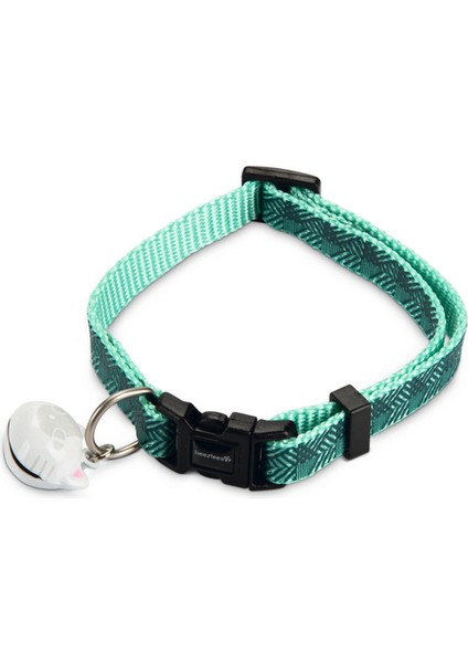 Kedi Boyun Tasması, Zilli, Yeşil, 20-30 cm
