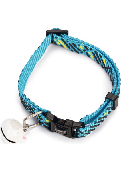 Kedi Boyun Tasması, Zilli, Mavi, 20-30 cm