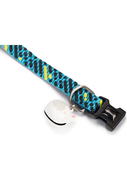 Kedi Boyun Tasması, Zilli, Mavi, 20-30 cm