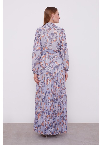 Mavi Fırfır Kol Detaylı Elbise fırsatları