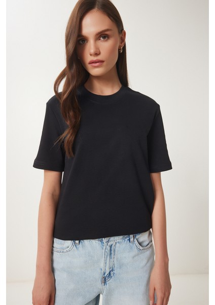 2'li Paket Pamuklu Basic Örme T-Shirt Siyah Beyaz LAG0002 modelleri