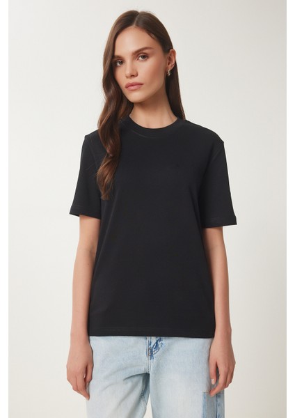 2'li Paket Pamuklu Basic Örme T-Shirt Siyah Beyaz LAG0002 fırsatları